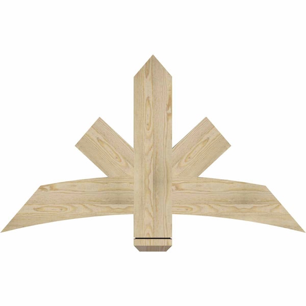 Ekena Millwork Alberta Rough Sawn Timber Gable Bracket, Douglas Fir, 48"W x 28"H x 2"D x 6"F, 14/12 Pitch GBW048X28X0206ALB00RDF - main